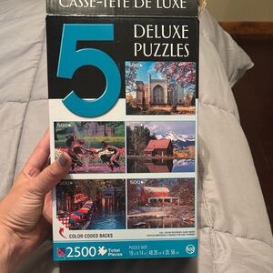 5 Deluxe Puzzles 500 pieces each